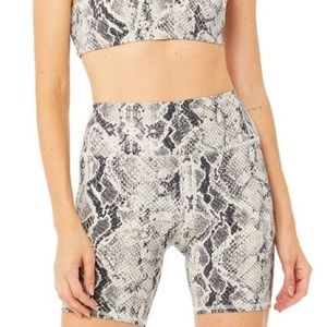 Alo Yoga | Vapor High-waist Snakeskin Bike Short